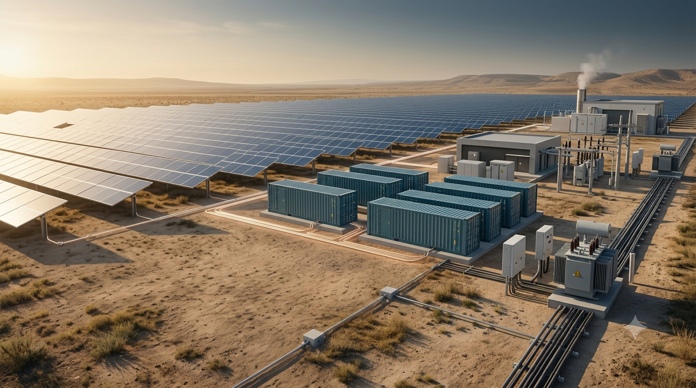 Hybrid power system combining solar generation with conventional backup